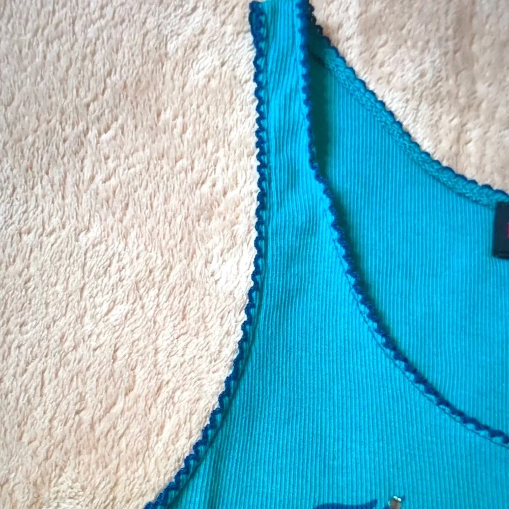 Hysteric Glamour Turquoise Tank Top with Navy Graphic - Picture 8 of 9